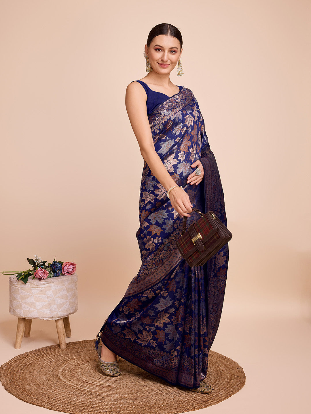 soft silk zari work saree