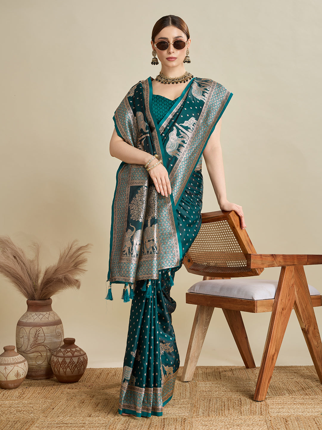 Soft silk zari design  saree