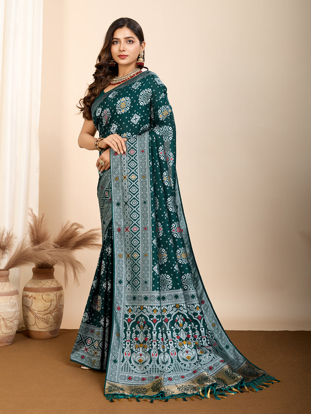 Maslin silk dola saree