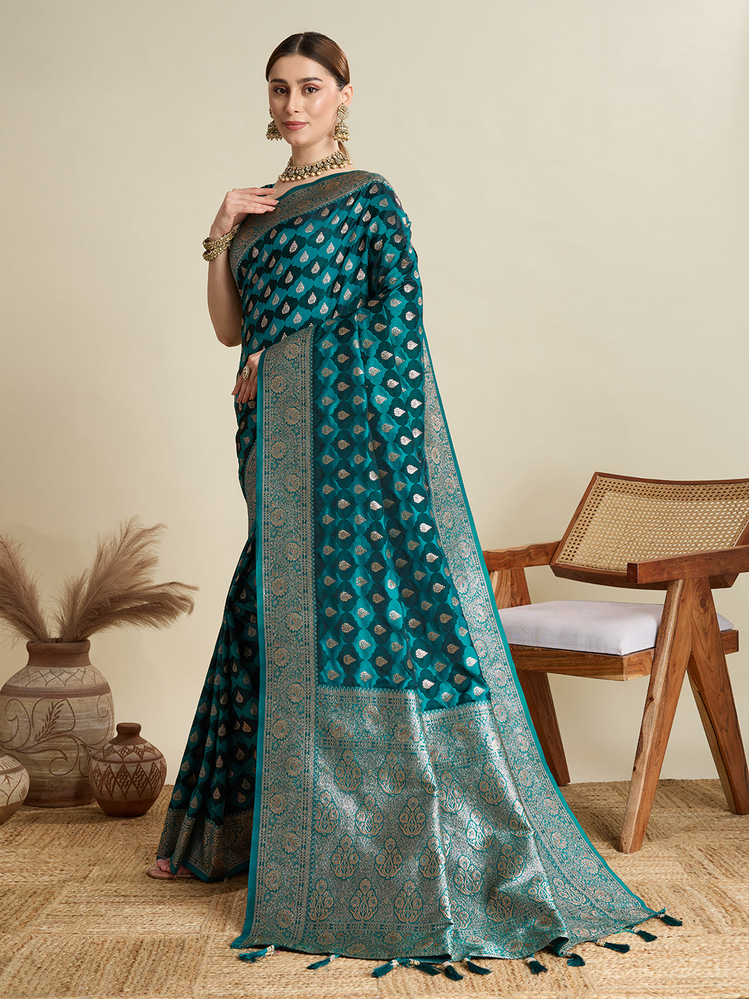 Soft silk zari design  saree