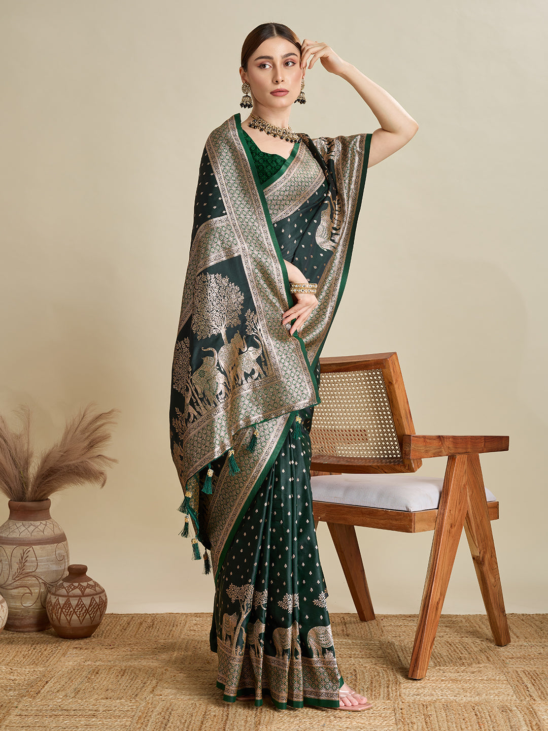 Soft silk zari design  saree