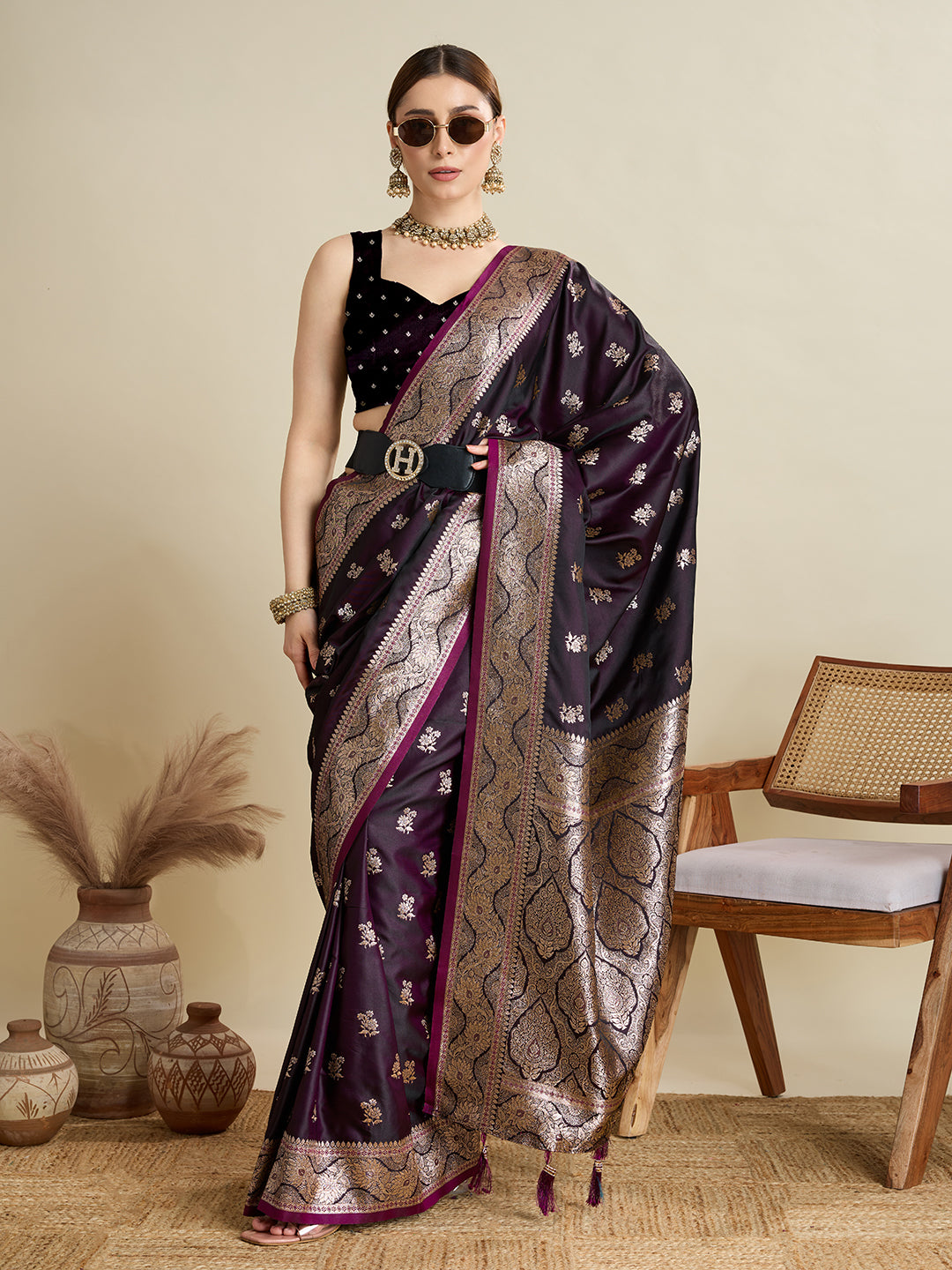 soft silk zari design  saree