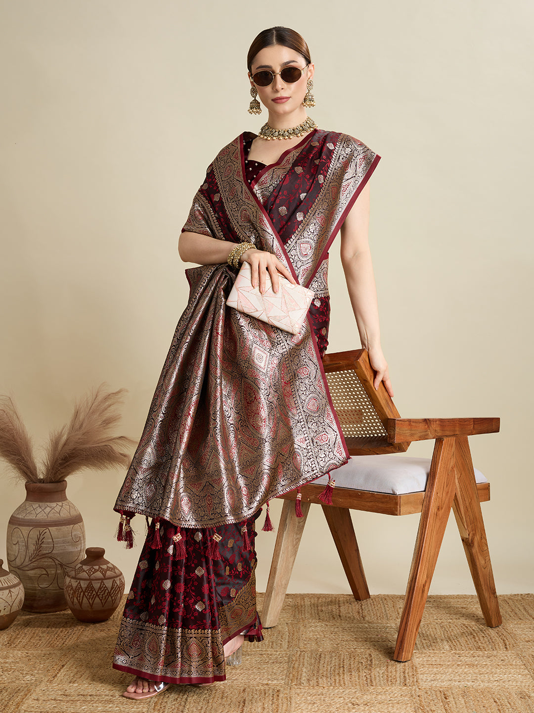 soft silk zari design  saree