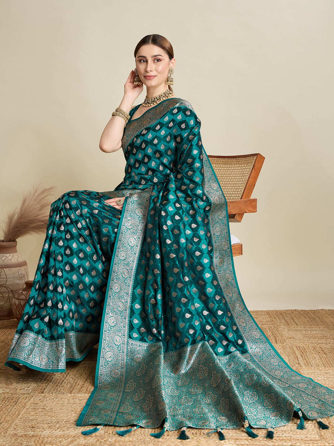 Soft silk zari design  saree