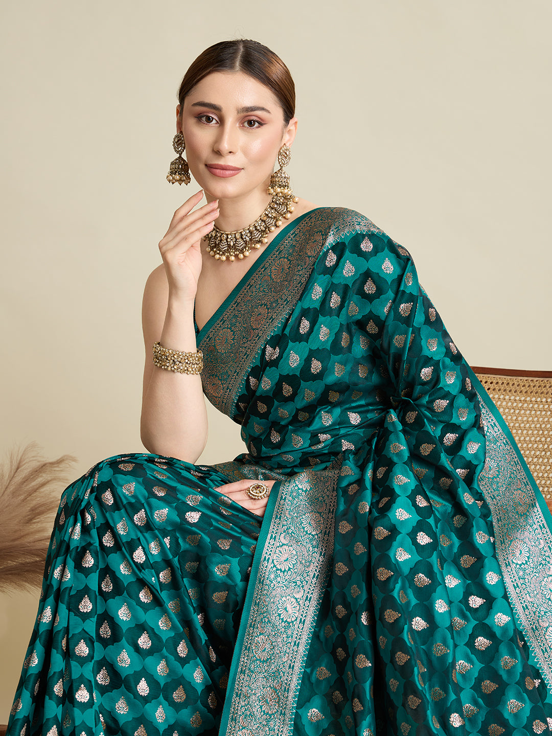 Soft silk zari design  saree
