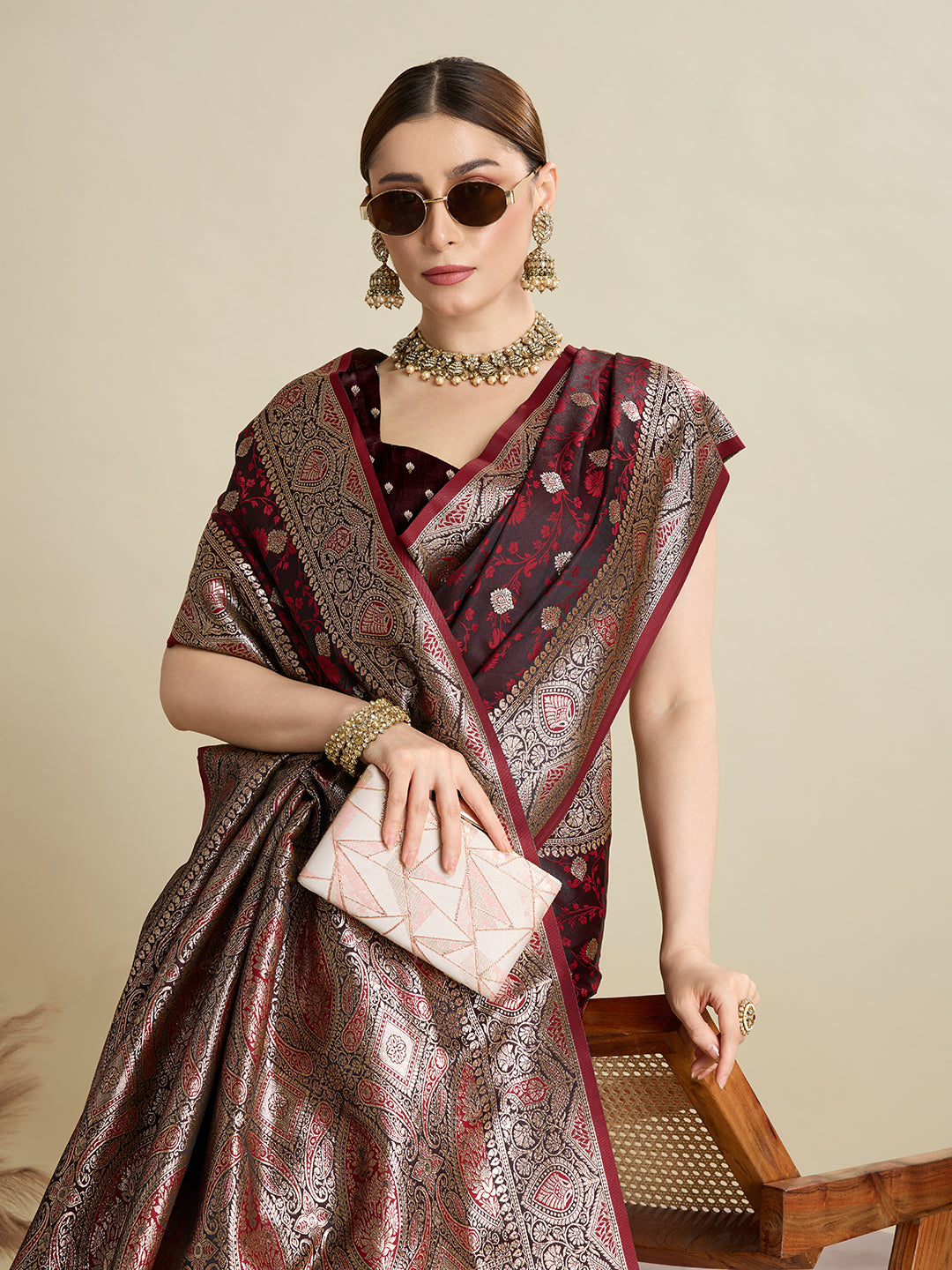 soft silk zari design  saree