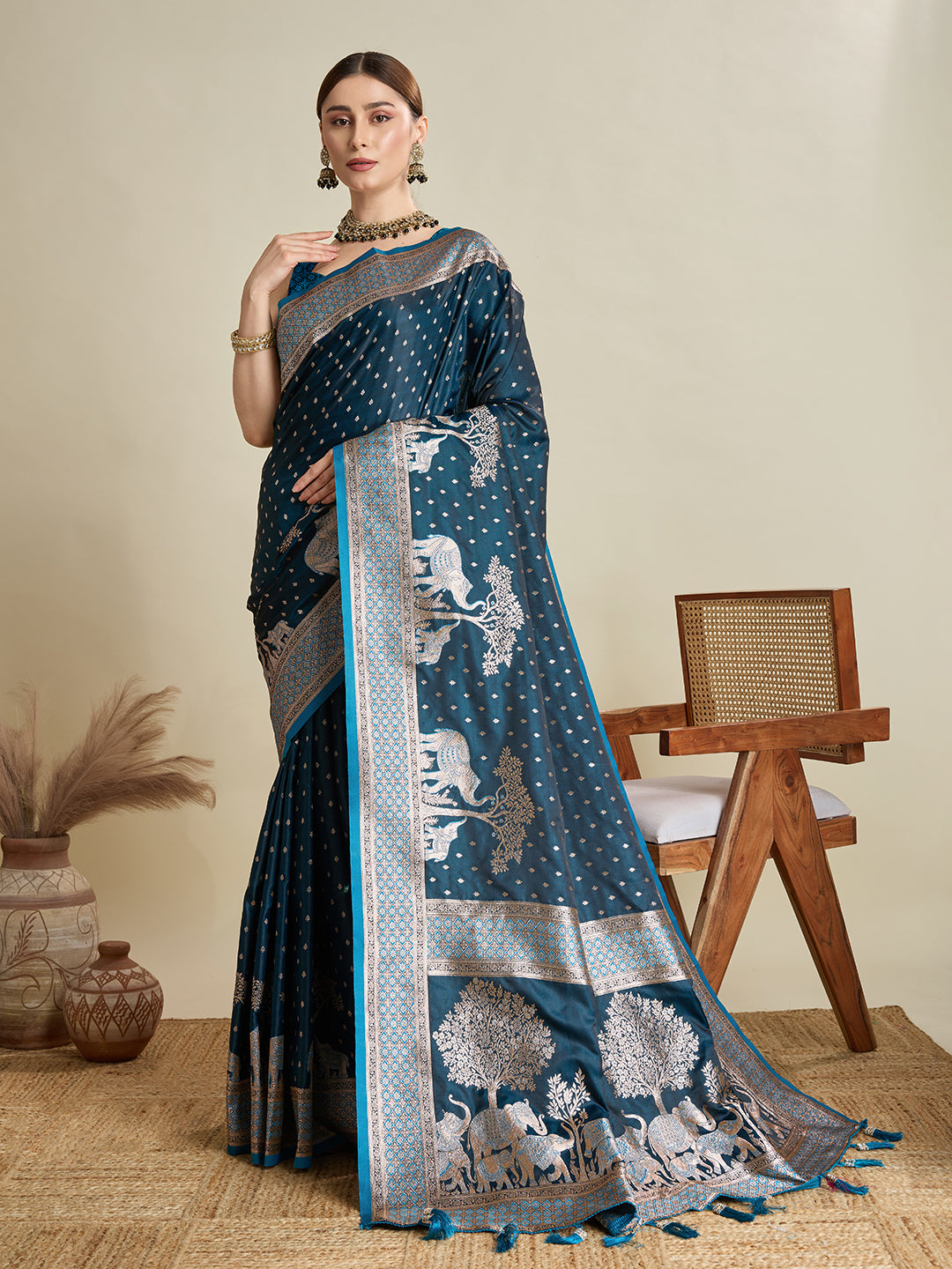 Soft silk zari design  saree