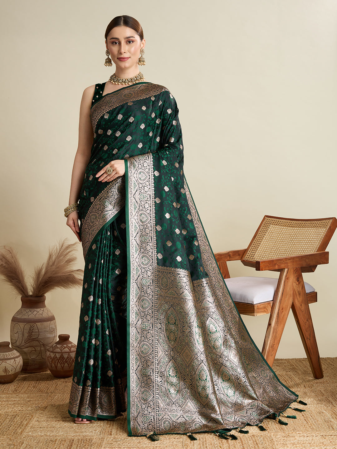 soft silk zari design  saree