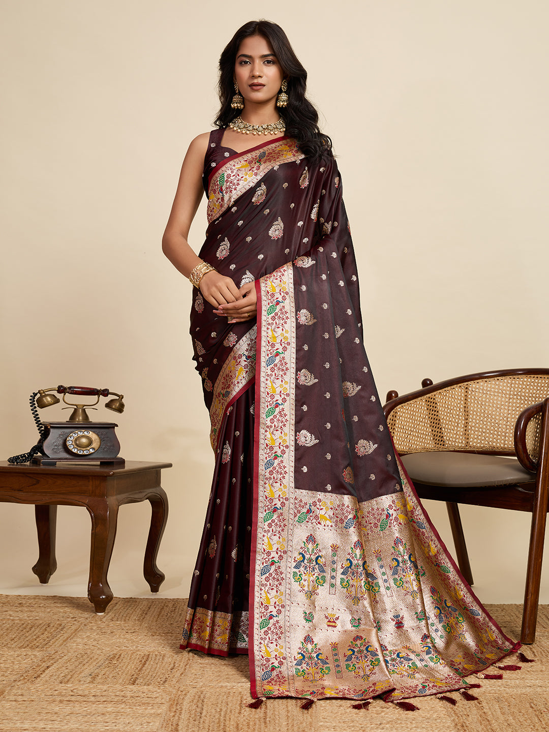 soft silk paithani design  saree