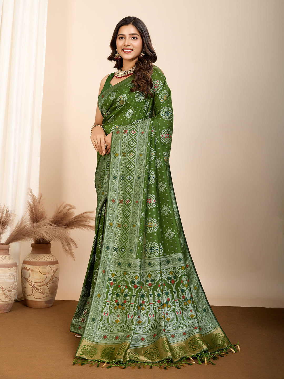 Maslin silk dola saree