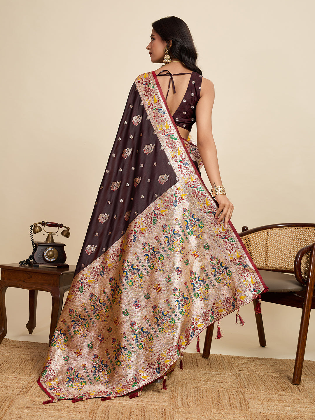 soft silk paithani design  saree