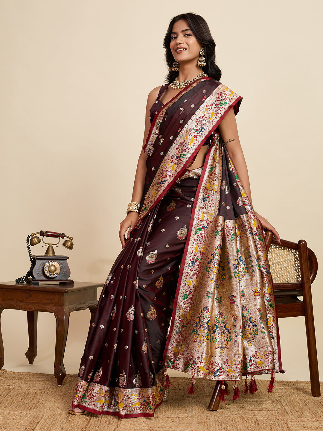 soft silk paithani design  saree