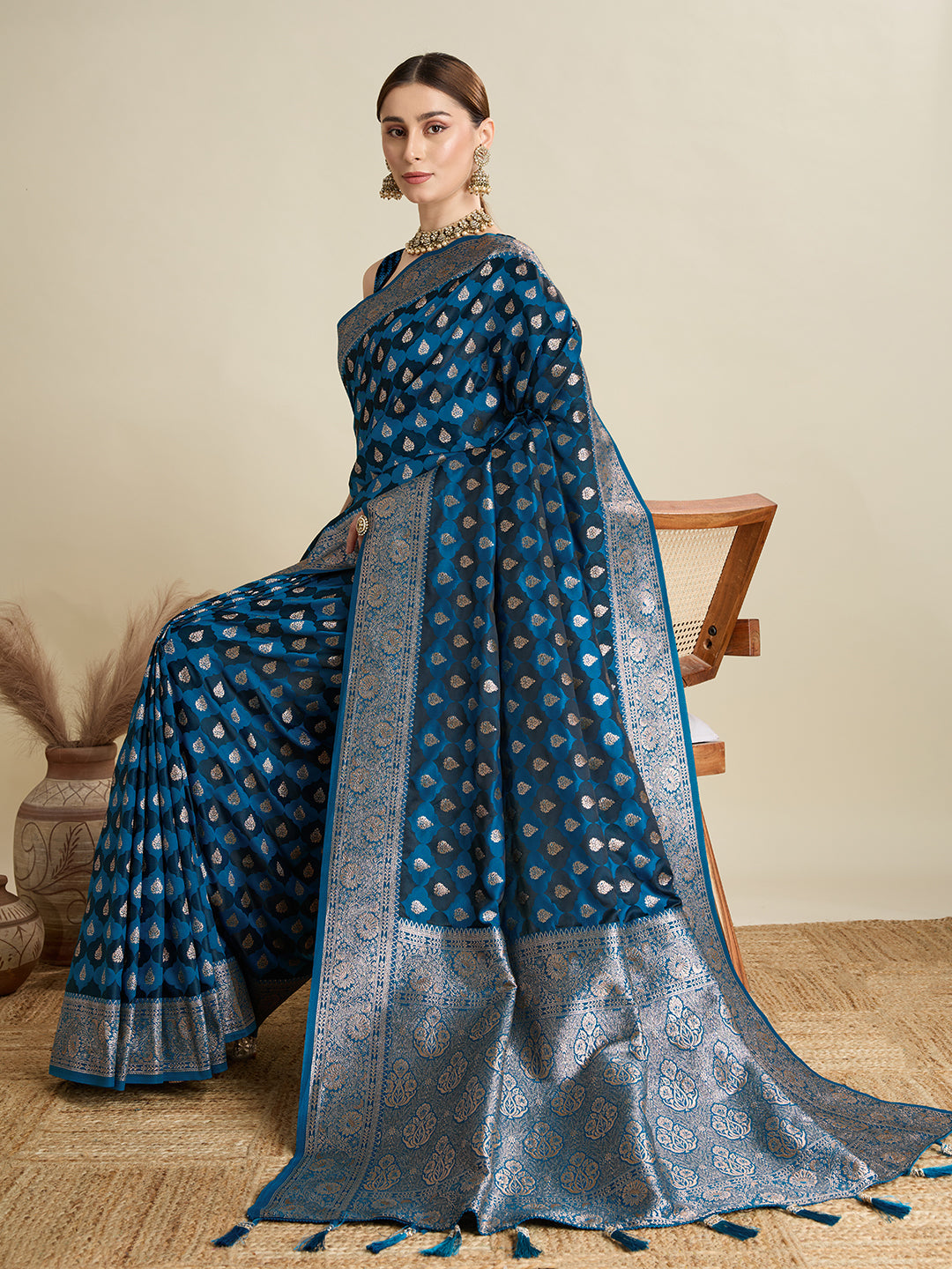 Soft silk zari design  saree
