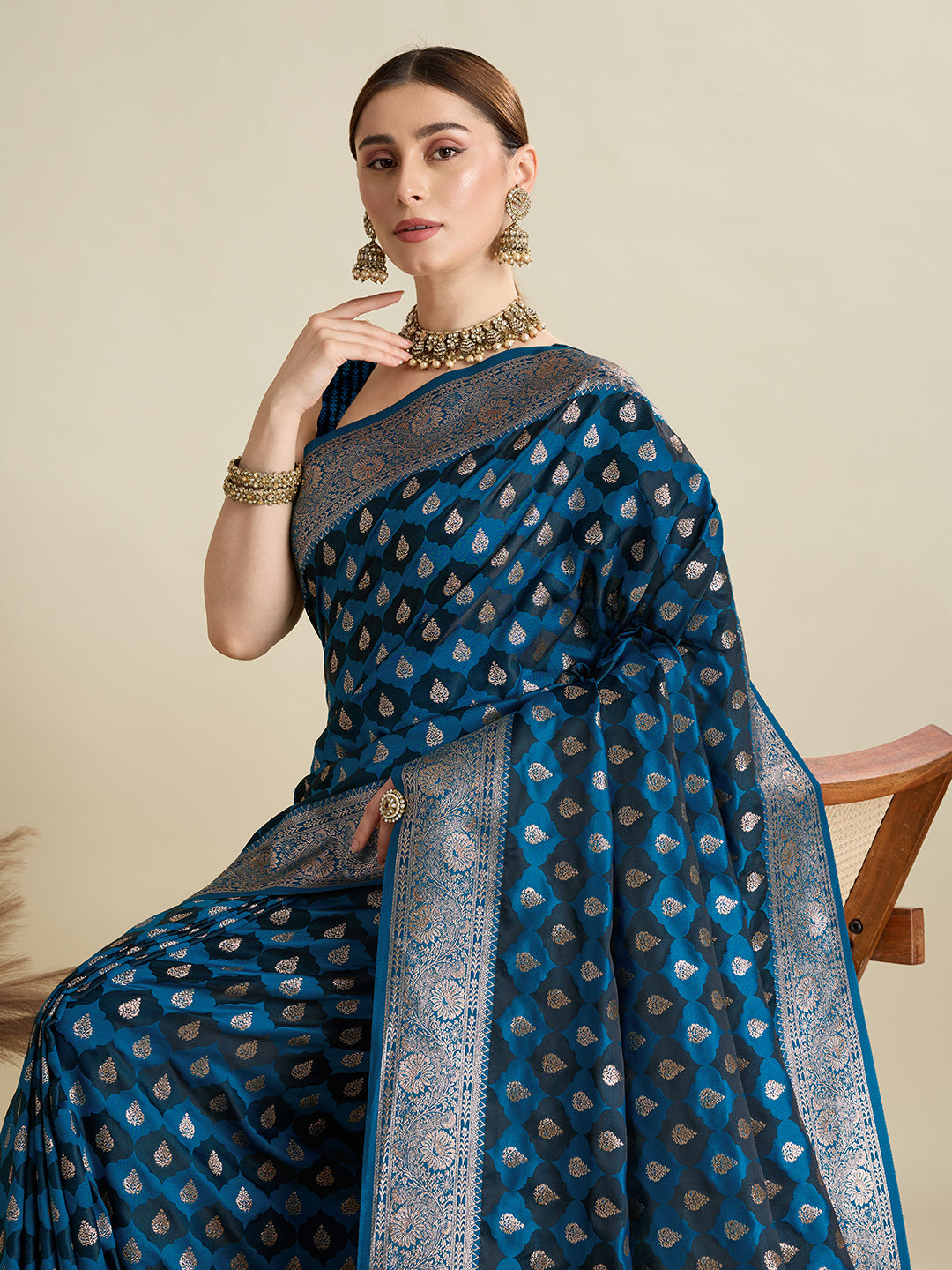 Soft silk zari design  saree