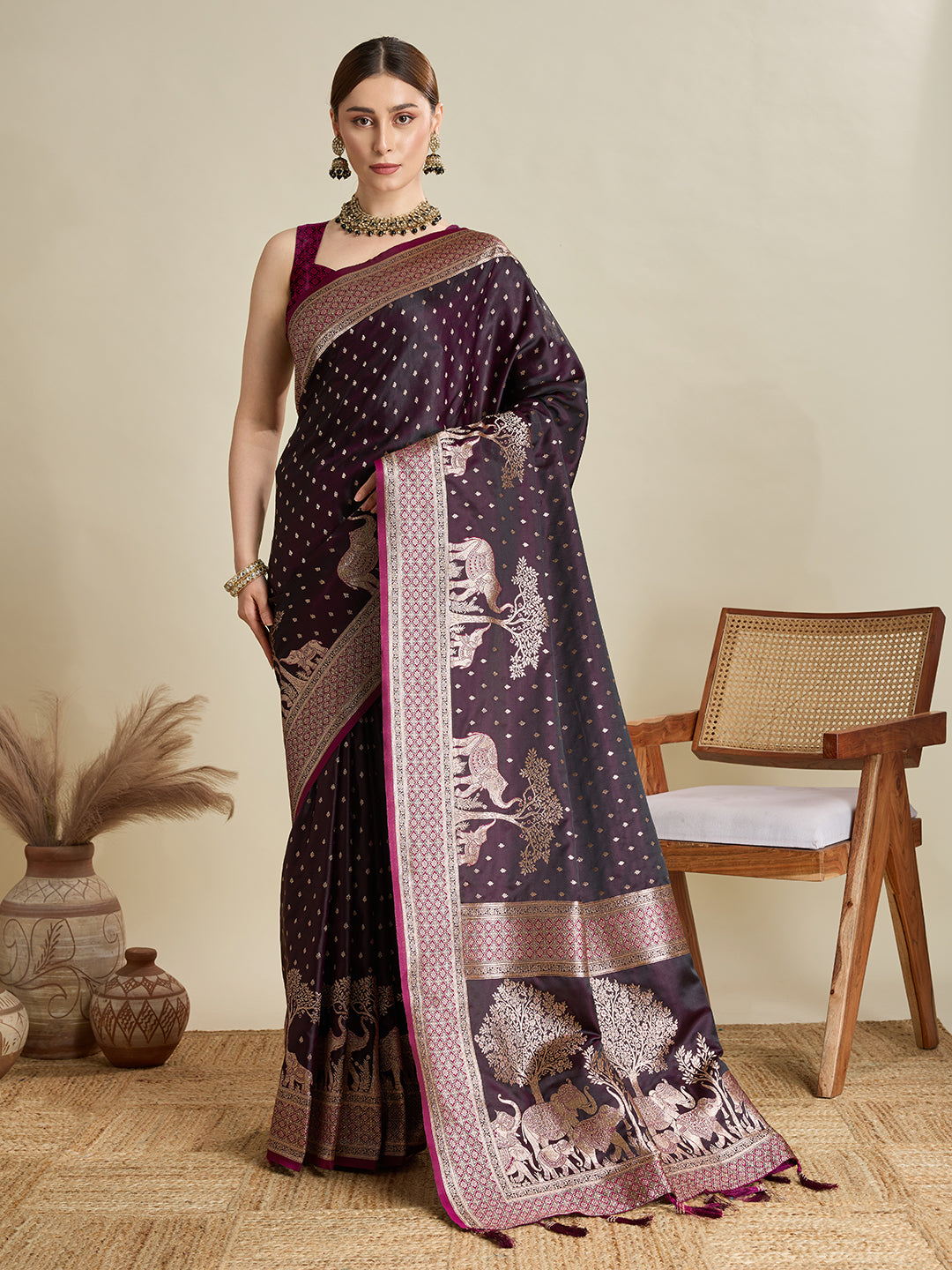 Soft silk zari design  saree