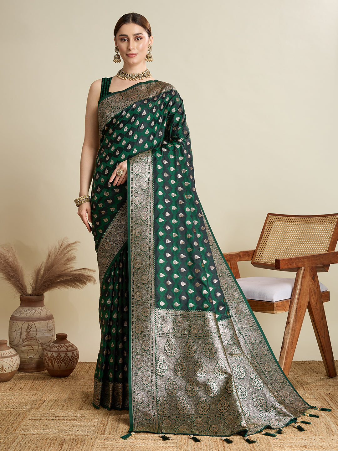 Soft silk zari design  saree