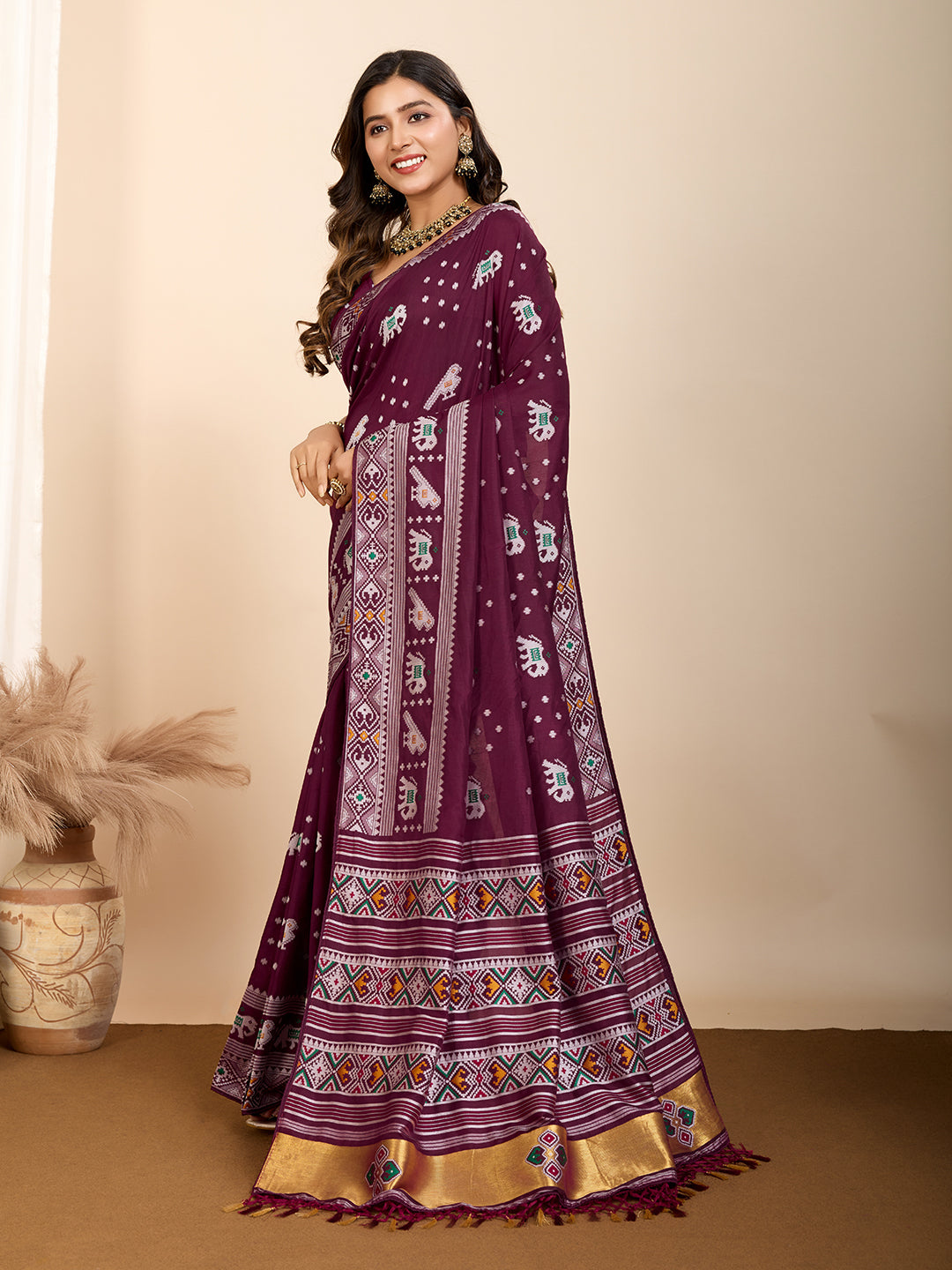 Maslin silk dola saree