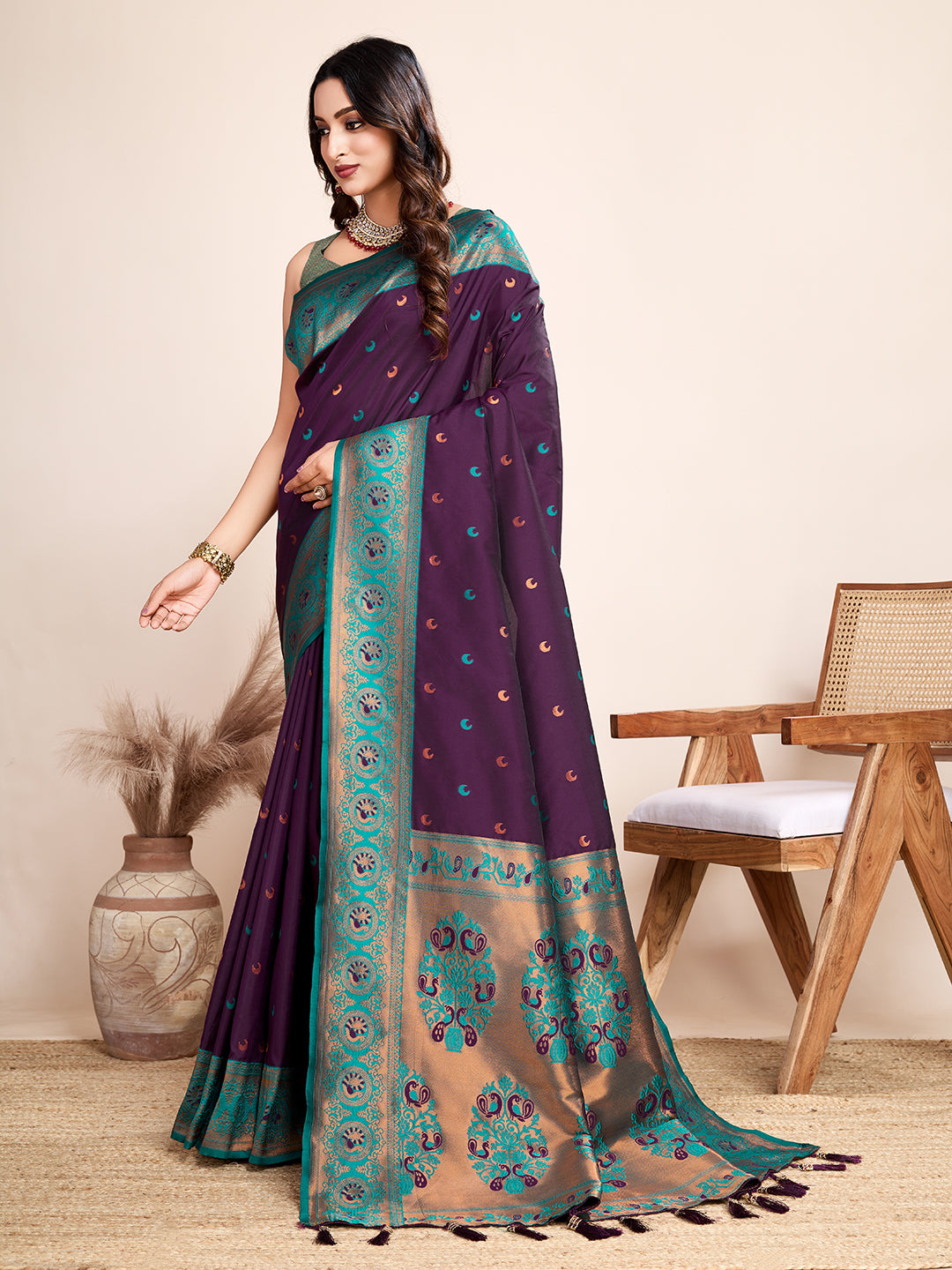 Festival jacquard cotton saree