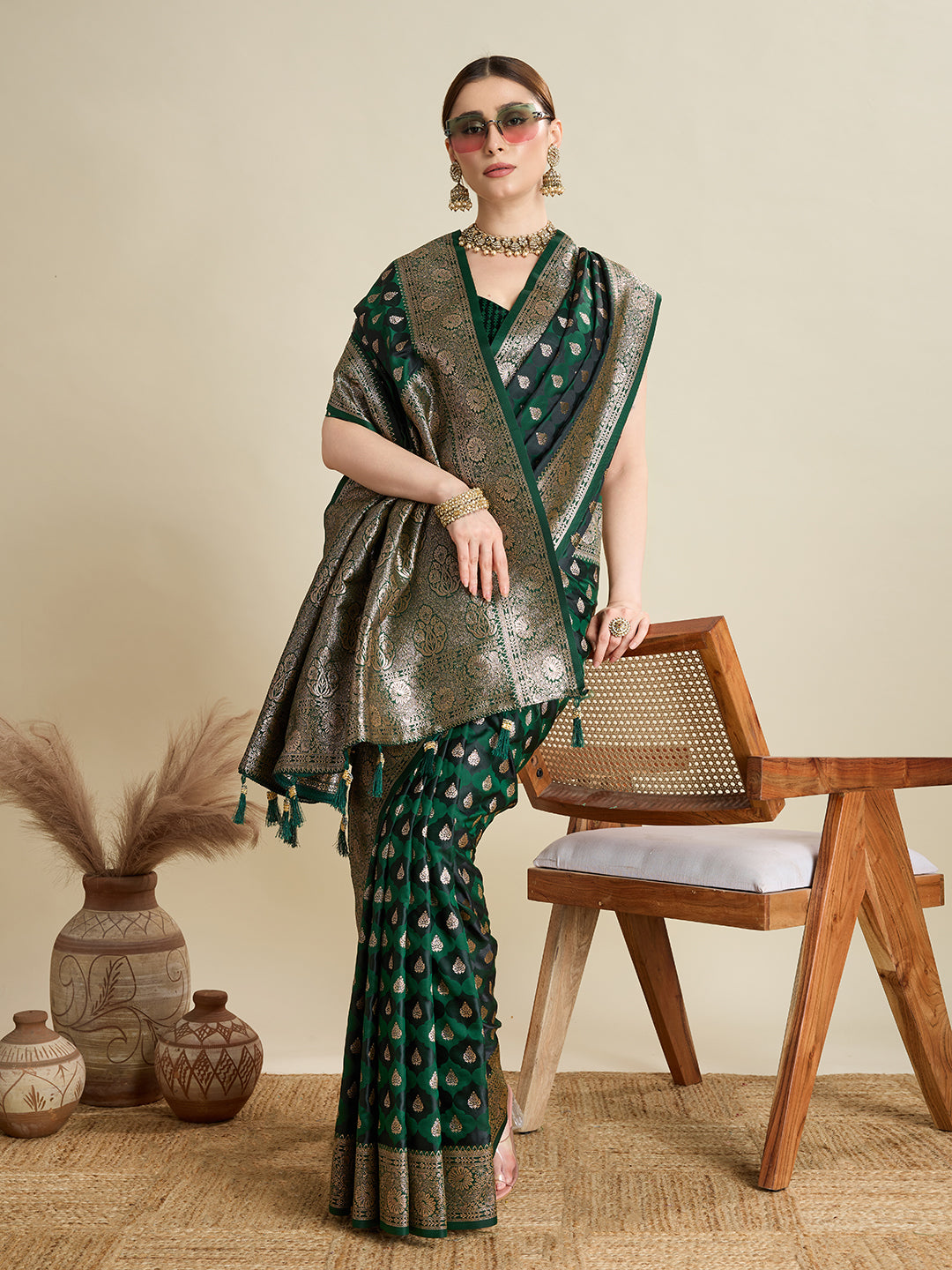 Soft silk zari design  saree