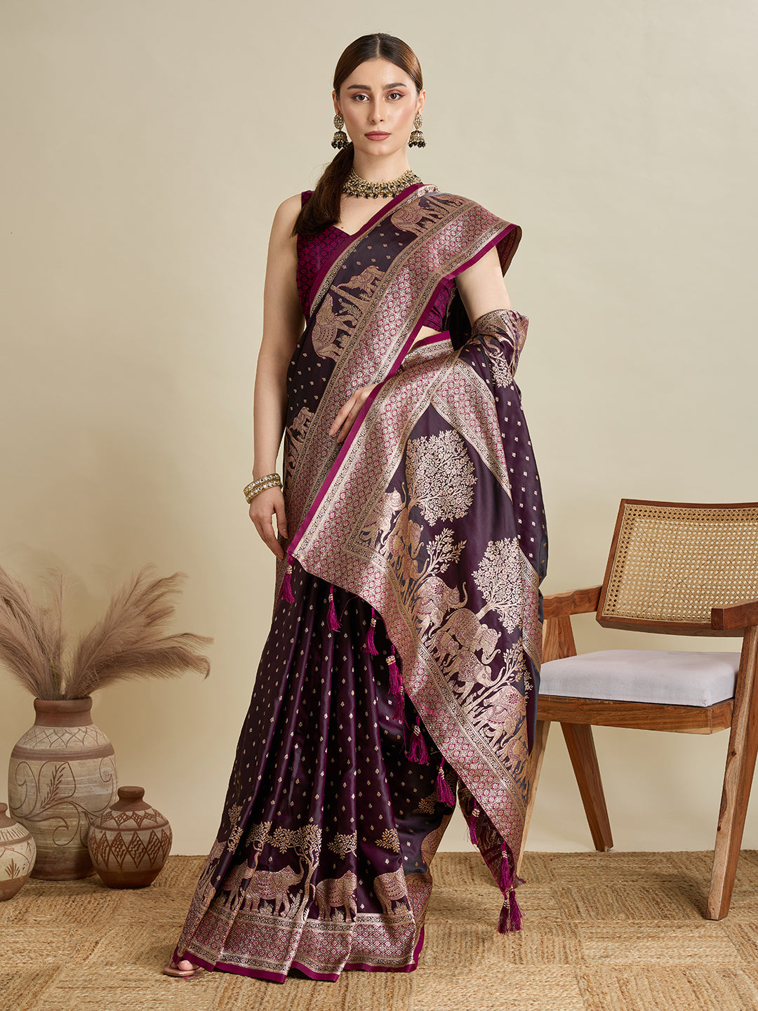 Soft silk zari design  saree