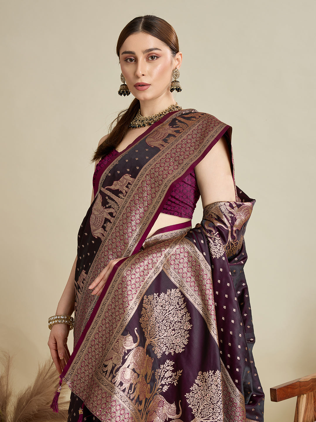 Soft silk zari design  saree