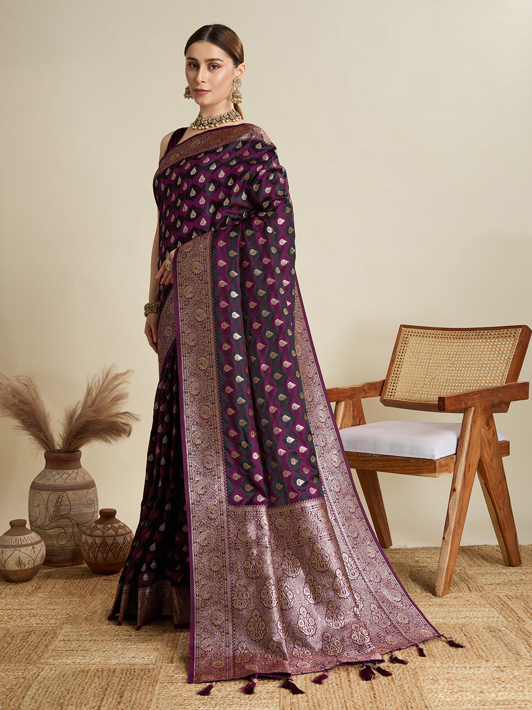 Soft silk zari design  saree