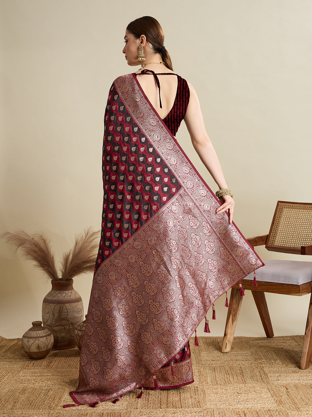 Soft silk zari design  saree