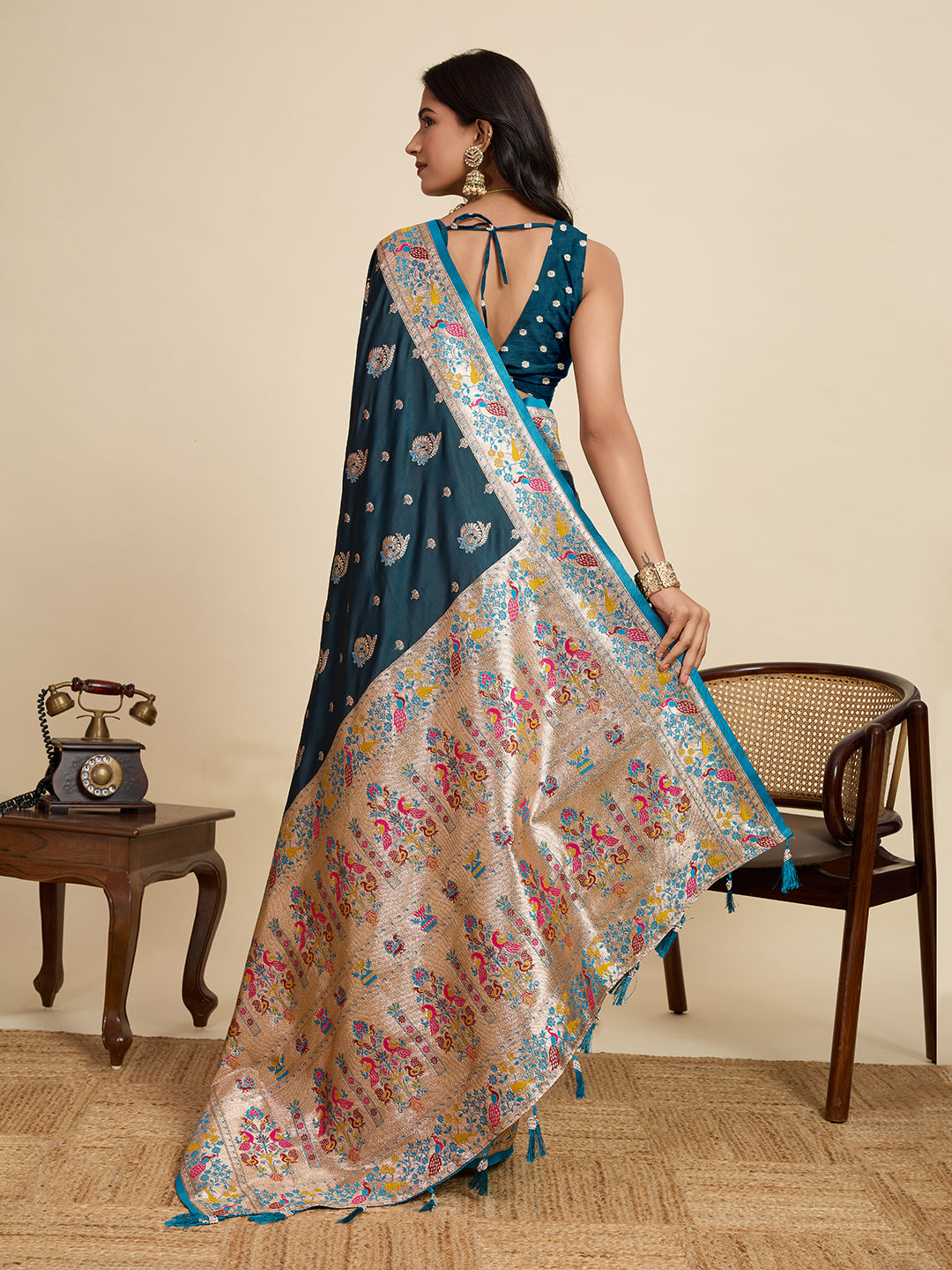 soft silk paithani design  saree