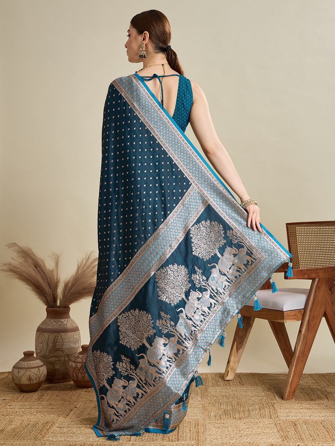 Soft silk zari design  saree