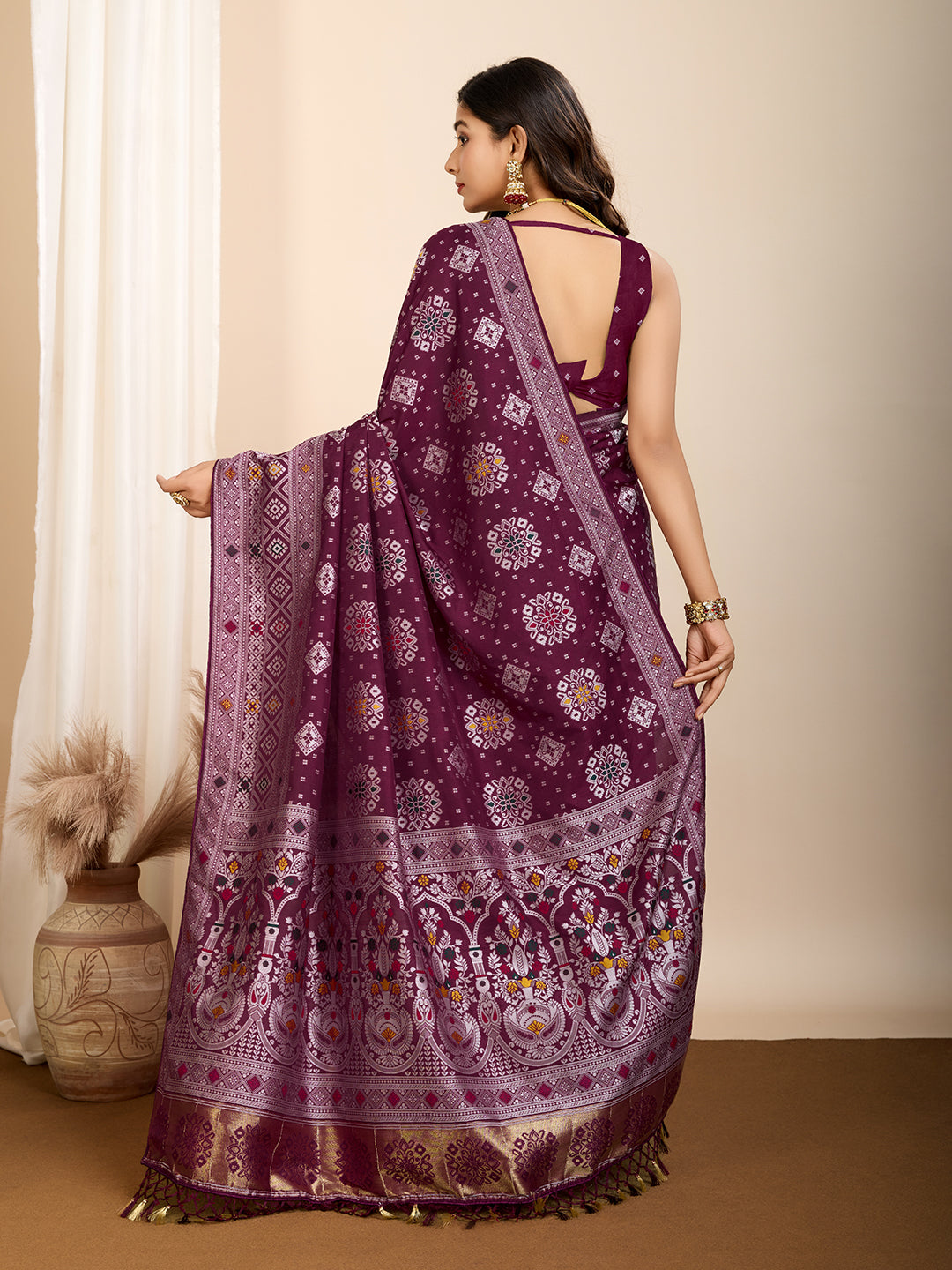 Maslin silk dola saree