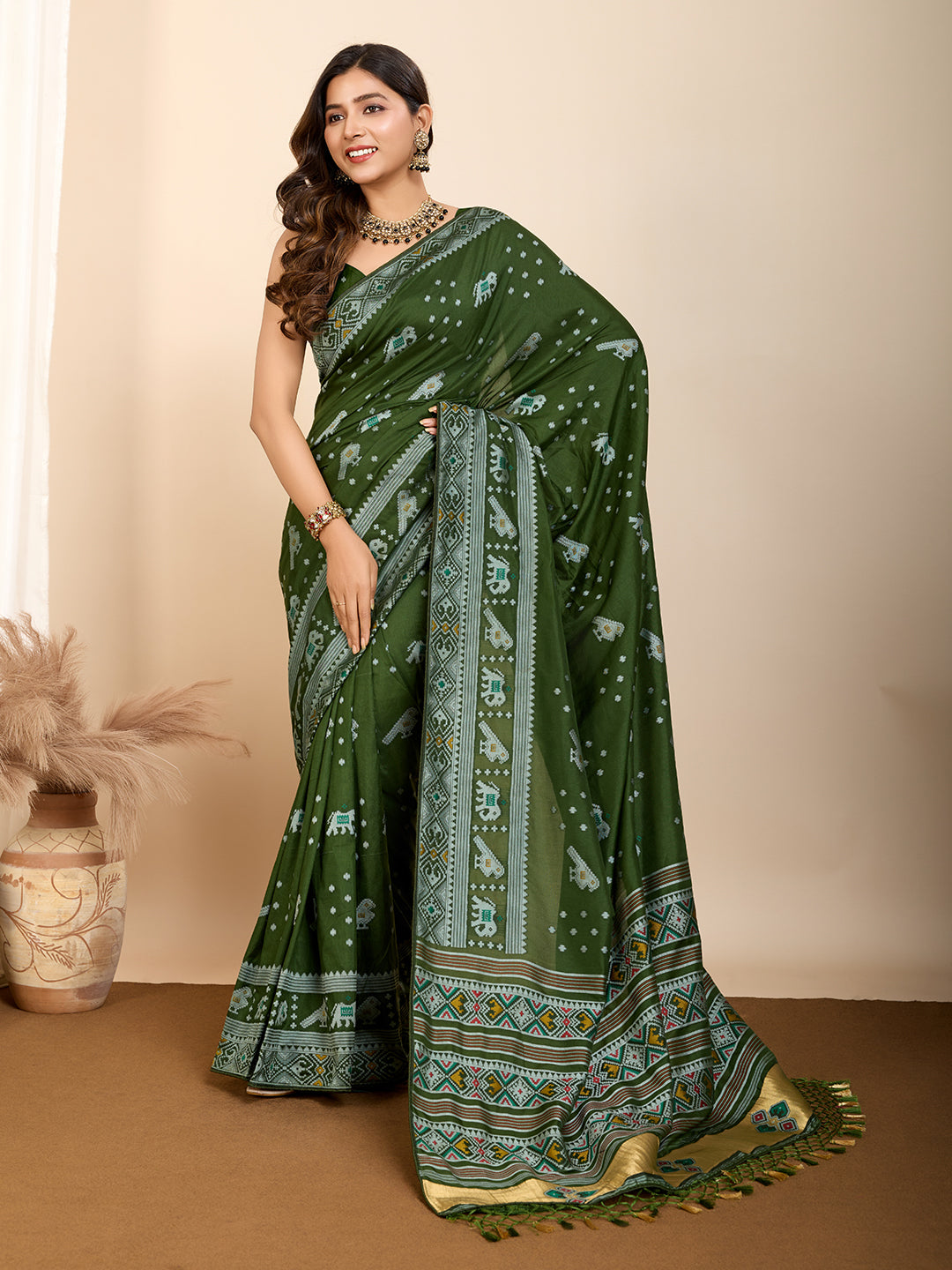 Maslin silk dola saree