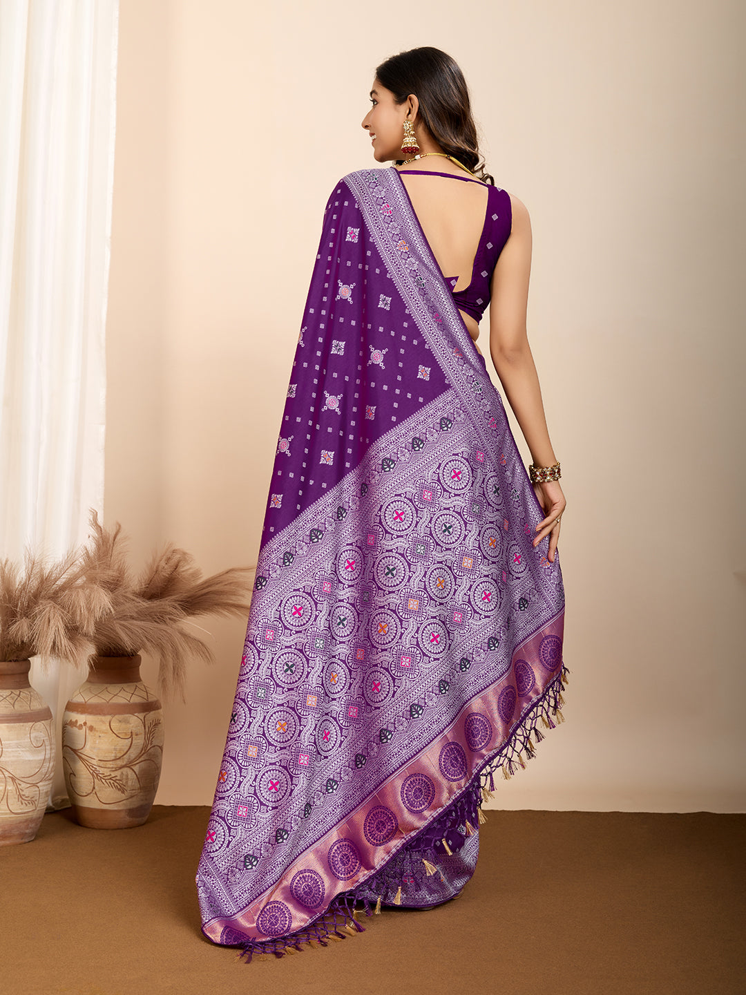Maslin silk dola saree