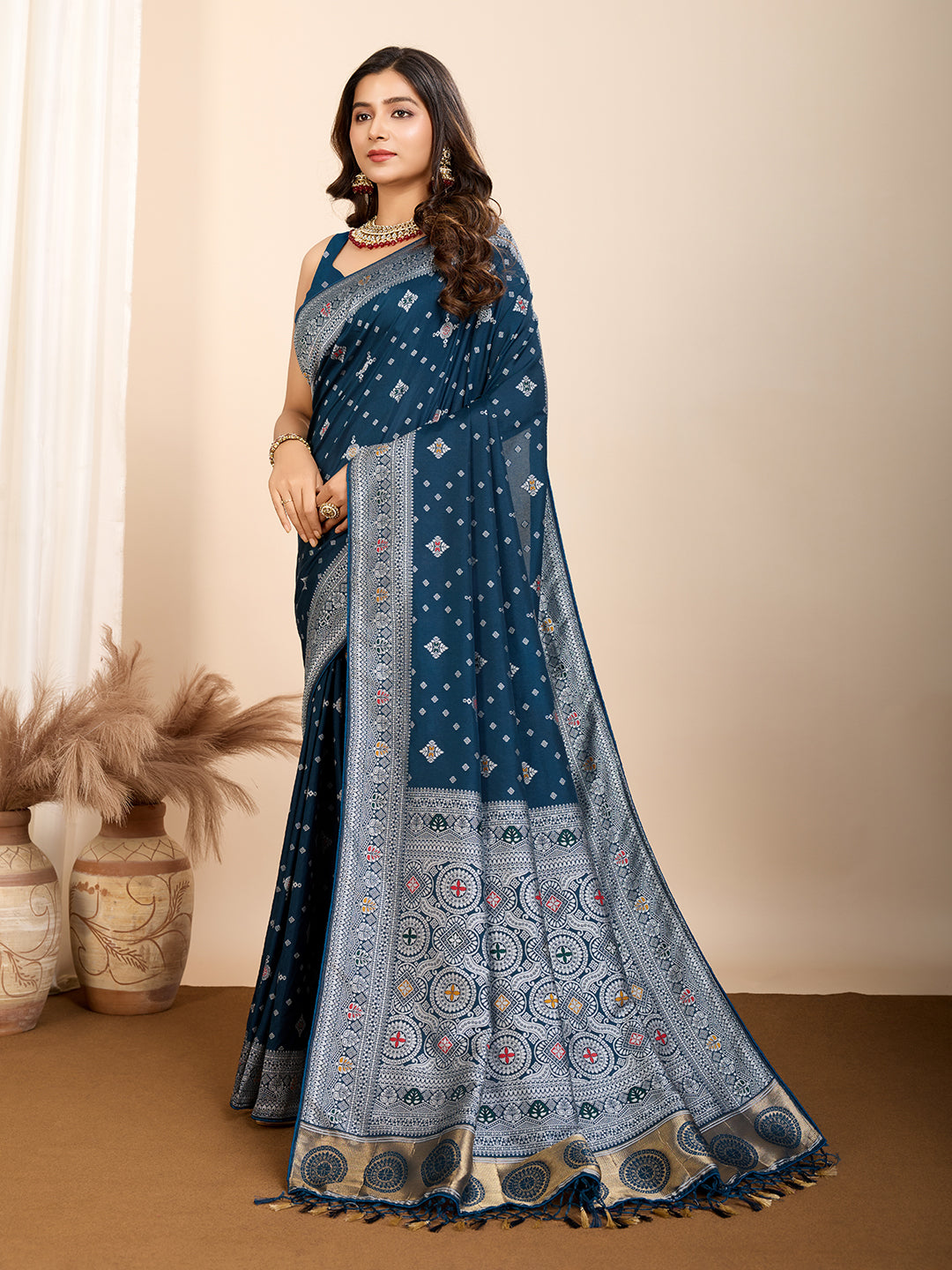 Maslin silk dola saree