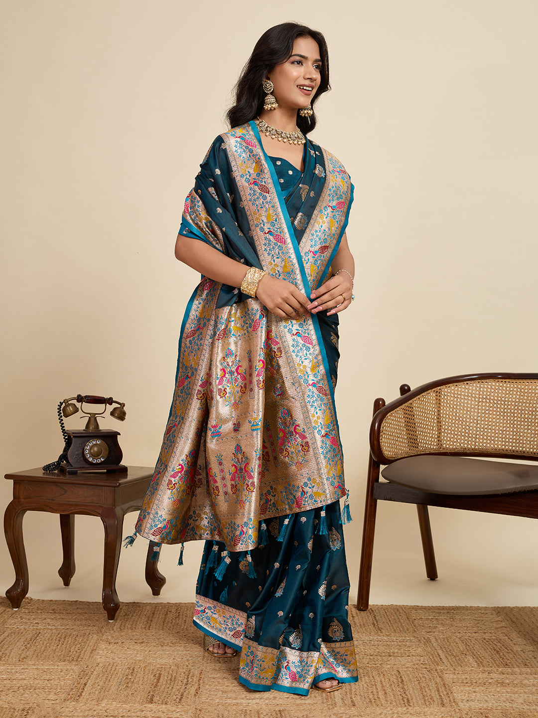 soft silk paithani design  saree