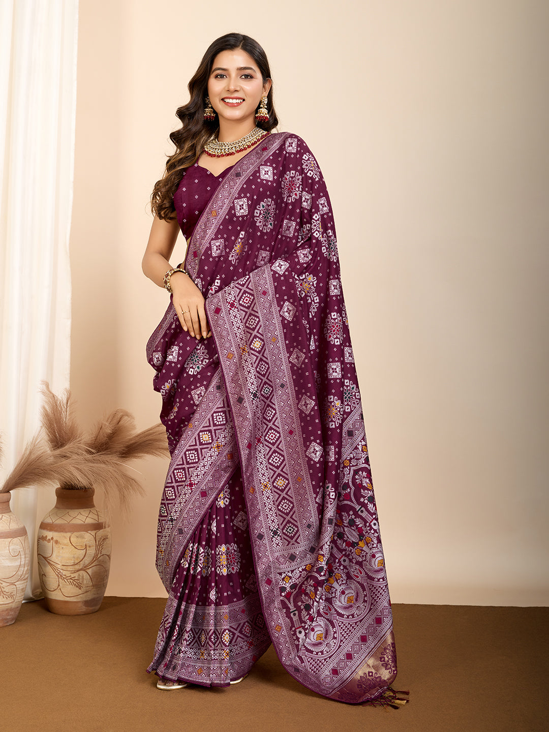 Maslin silk dola saree