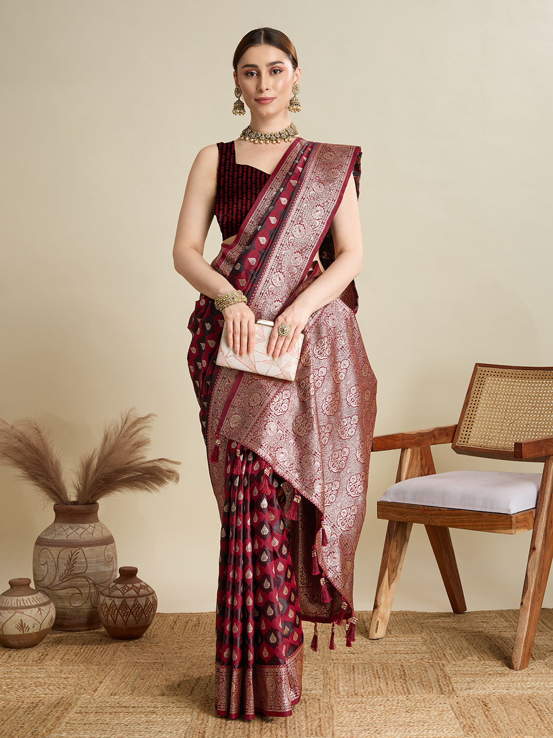 Soft silk zari design  saree