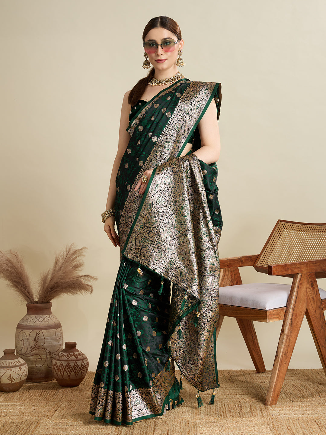 soft silk zari design  saree