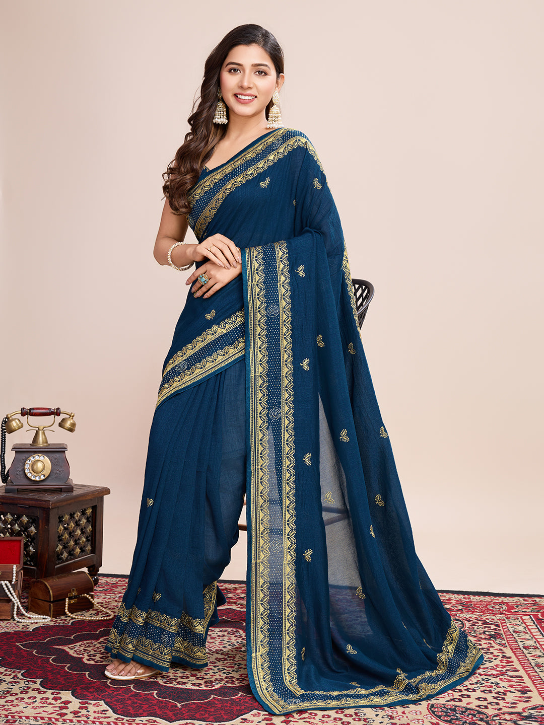 Emroidery silk saree