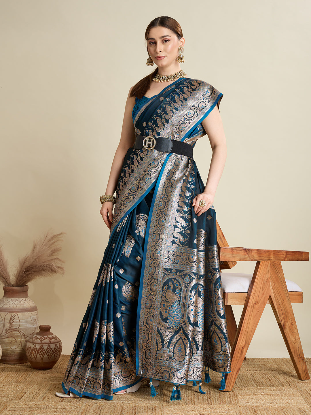 soft silk zari design  saree