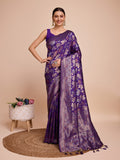 soft silk zari work saree