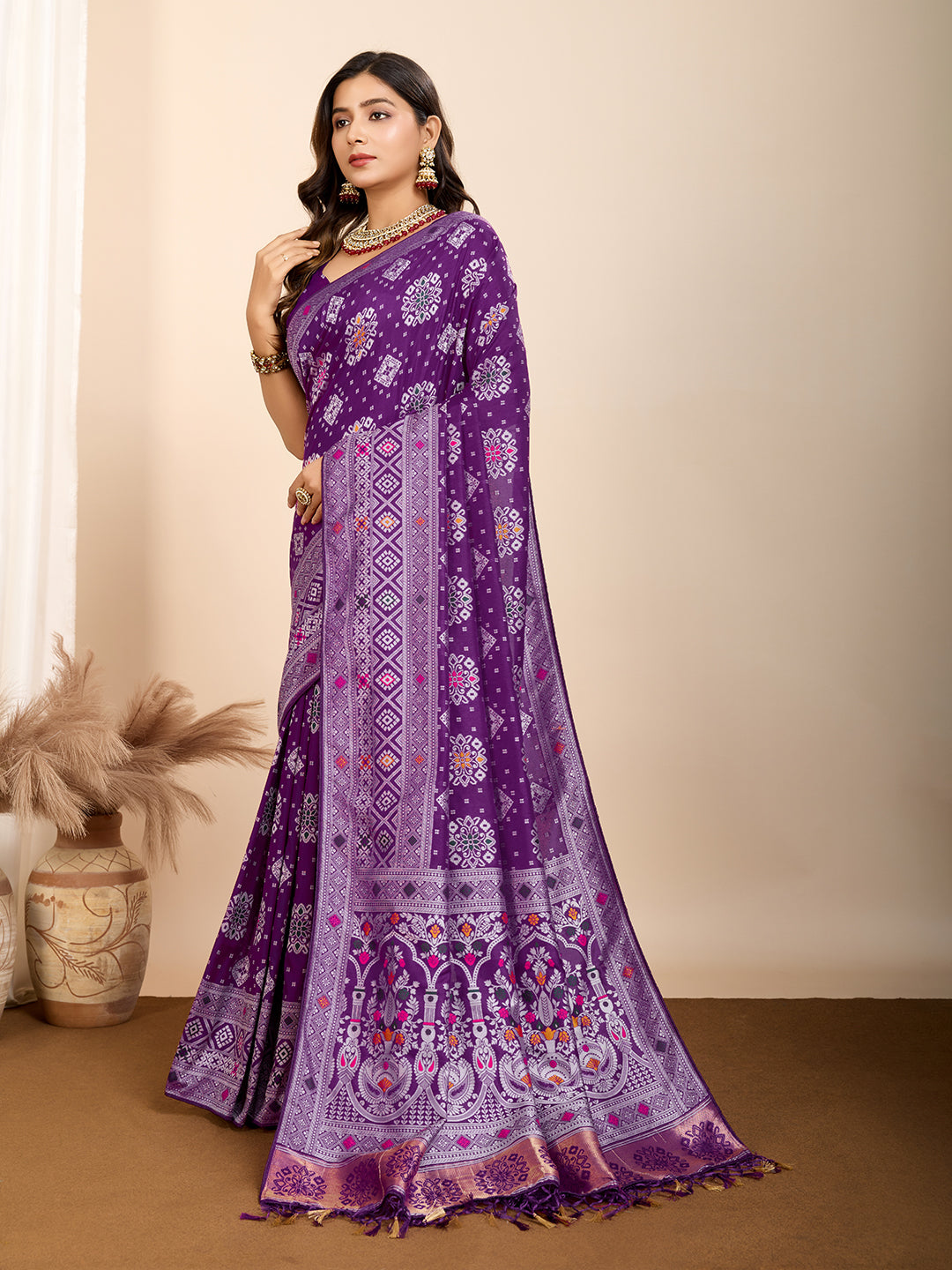 Maslin silk dola saree