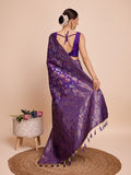 soft silk zari work saree