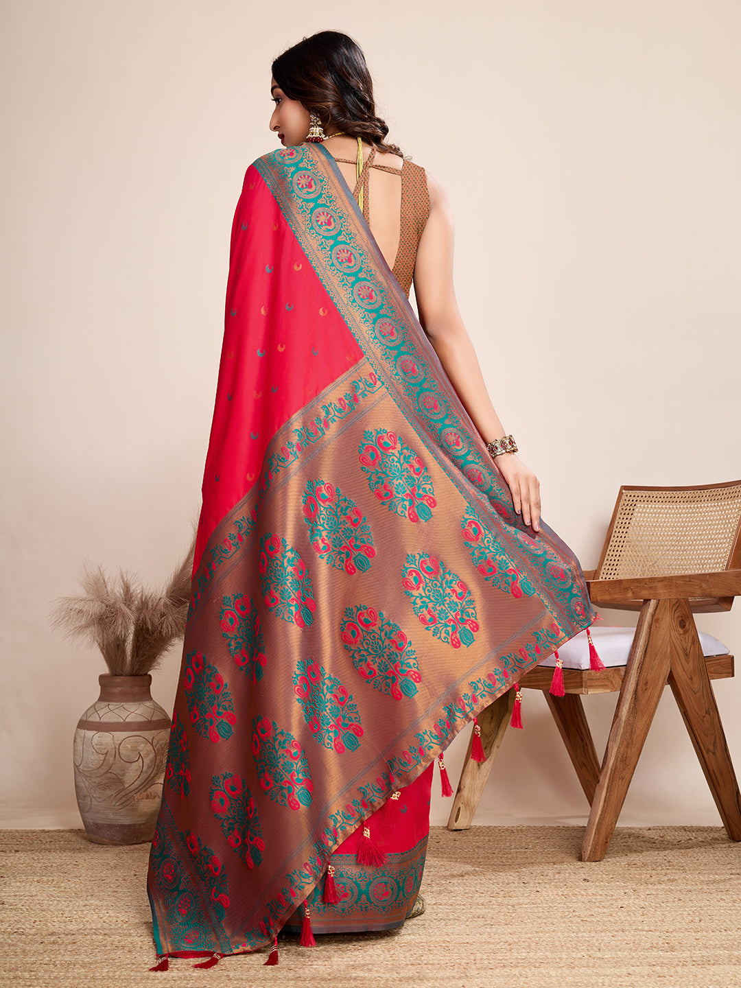Festival jacquard cotton saree