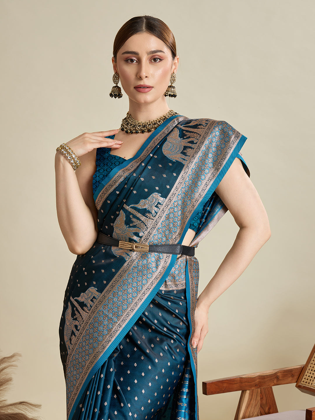 Soft silk zari design  saree