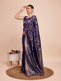 soft silk zari work saree