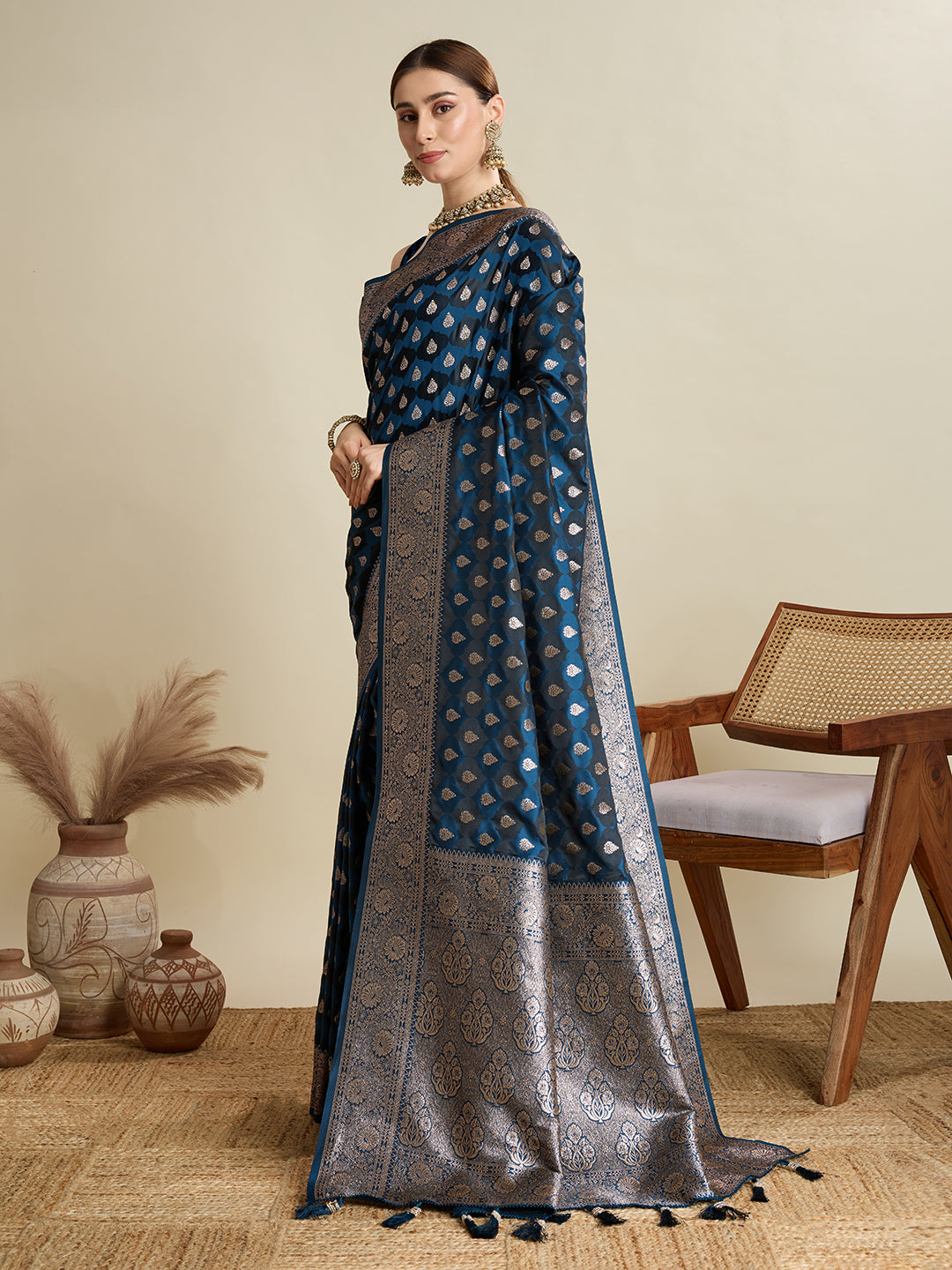 Soft silk zari design  saree