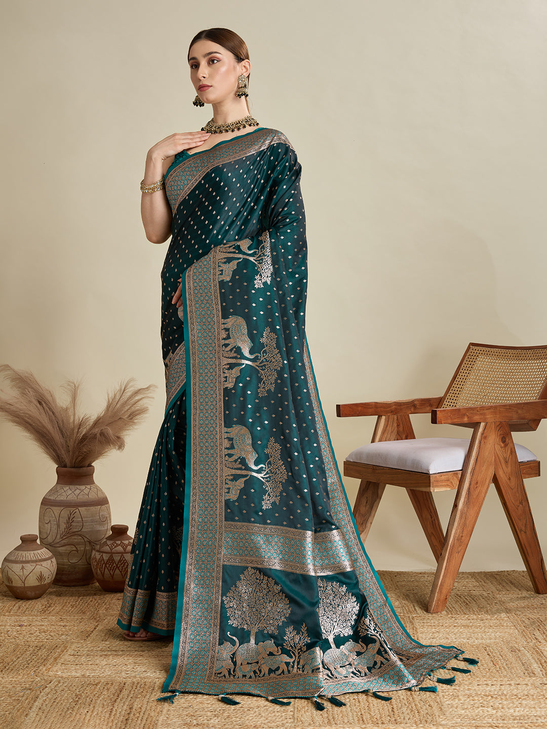 Soft silk zari design  saree