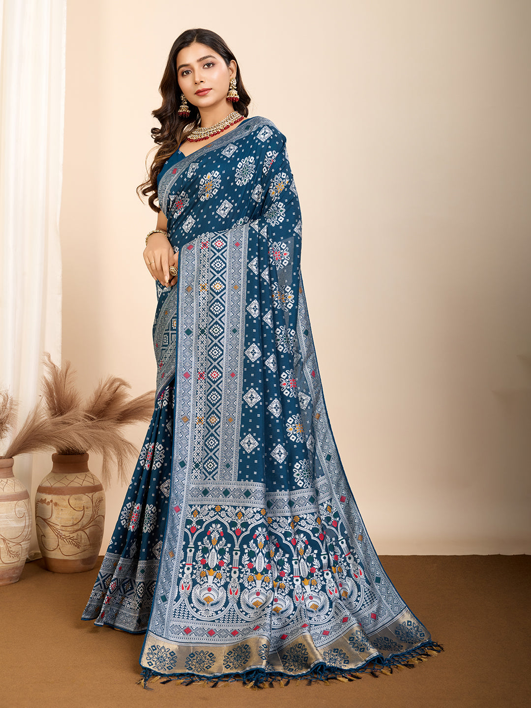 Maslin silk dola saree