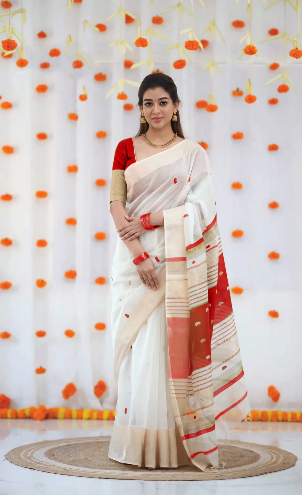 Soft linen saree