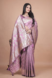 Banarasi silk saree with silver Floral zari work